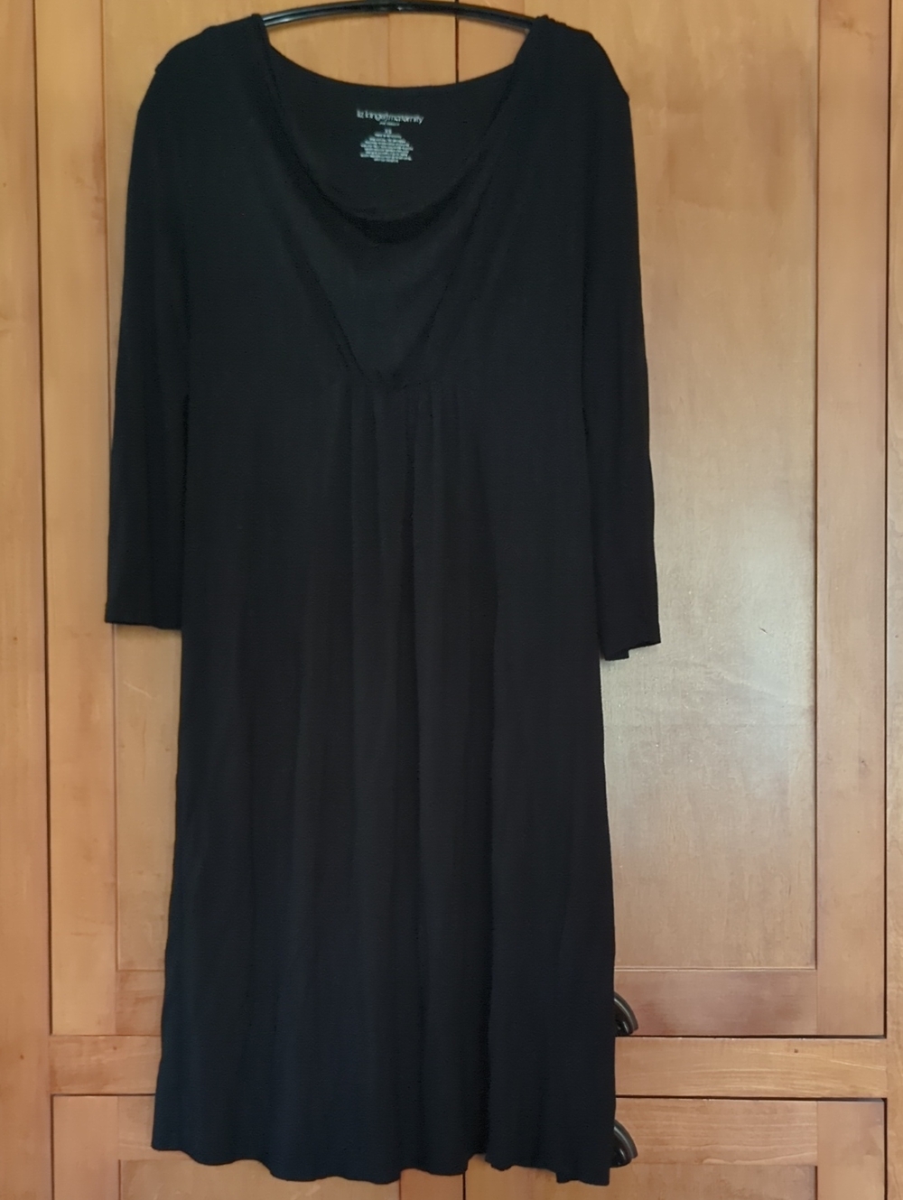 Liz Lange Maternity for Target Black 3/4 Sleeve Scoop Neck Dress XS
